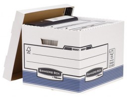Cajón 4 cajas archivo definitivo A4 Fellowes cartón reciclado blanco